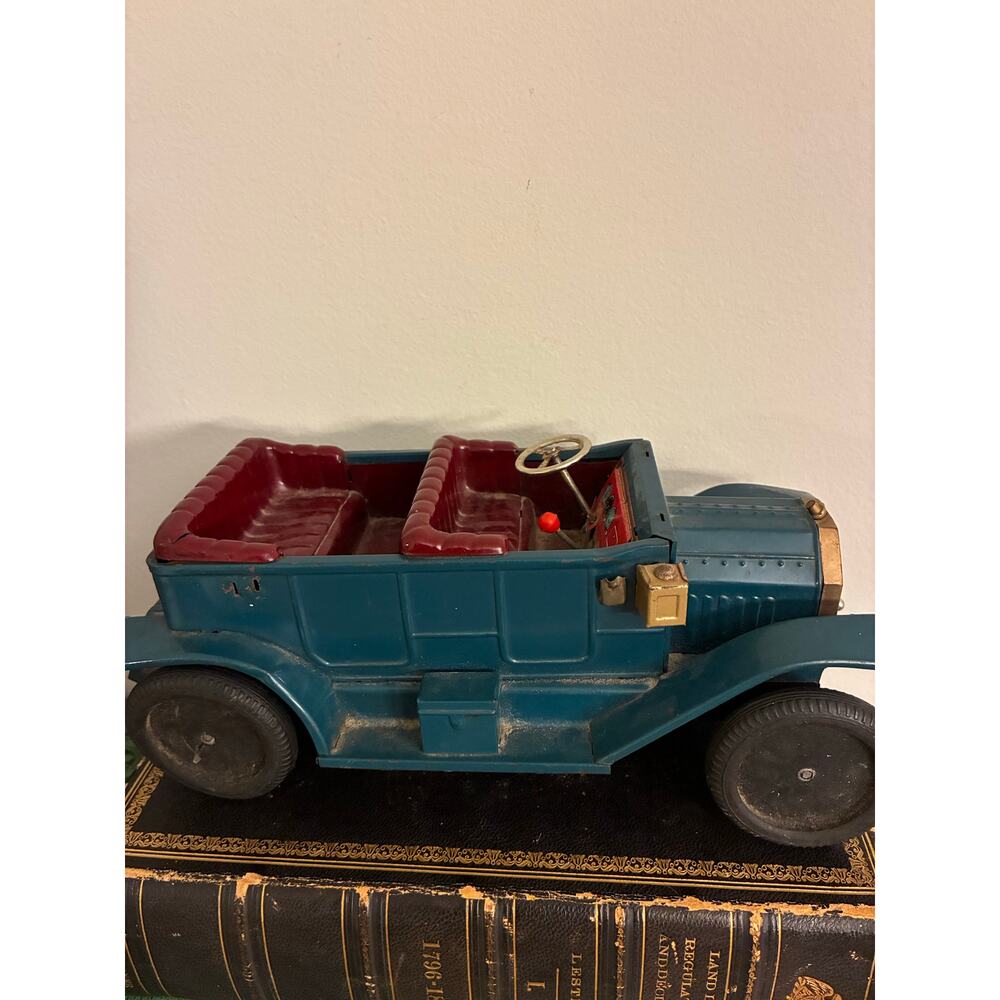 Vintage Tin Litho Model T Ford Toy Car - 1950s Japanese Friction Toy